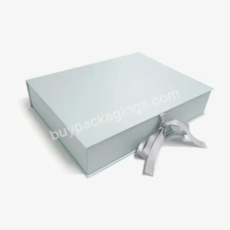 Custom Logo Print Folding Cardboard Paper Packaging Underwear Magnetic Gift Box With Ribbon - Buy White Box Packaging,Eco Friendly Packaging Box,White Cardboard Gift Box.