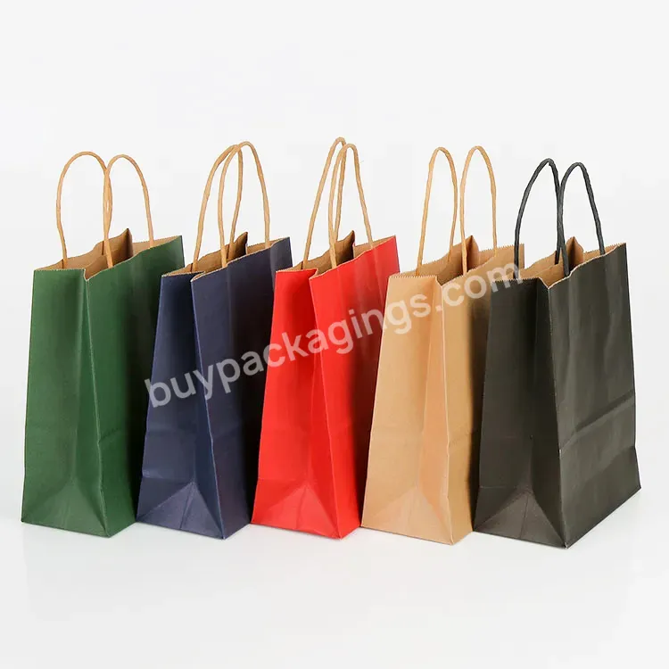 Custom Logo Print Wholesale Environment Protection Grocery White Brown Kraft Paper Gift Bag With Handle Surface Packaging - Buy Different Types Of Paper Bags,Paper Shopping Bags,3d Santa Claus Paper Gift Bags.