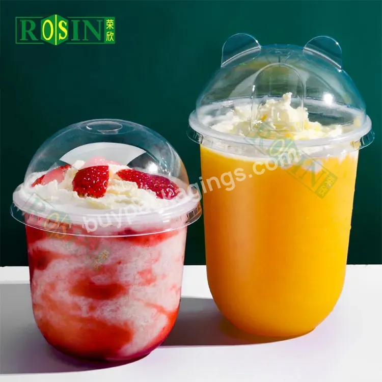 Custom Logo Printed Clear 12,16,20,24oz Pp Pet Transparent Disposable Plastic U Shape Cup With Lid - Buy Milkshake Cup 14 Oz,U Shape Cup Plastic,Disposable Pet Plastic Cup With Lid.