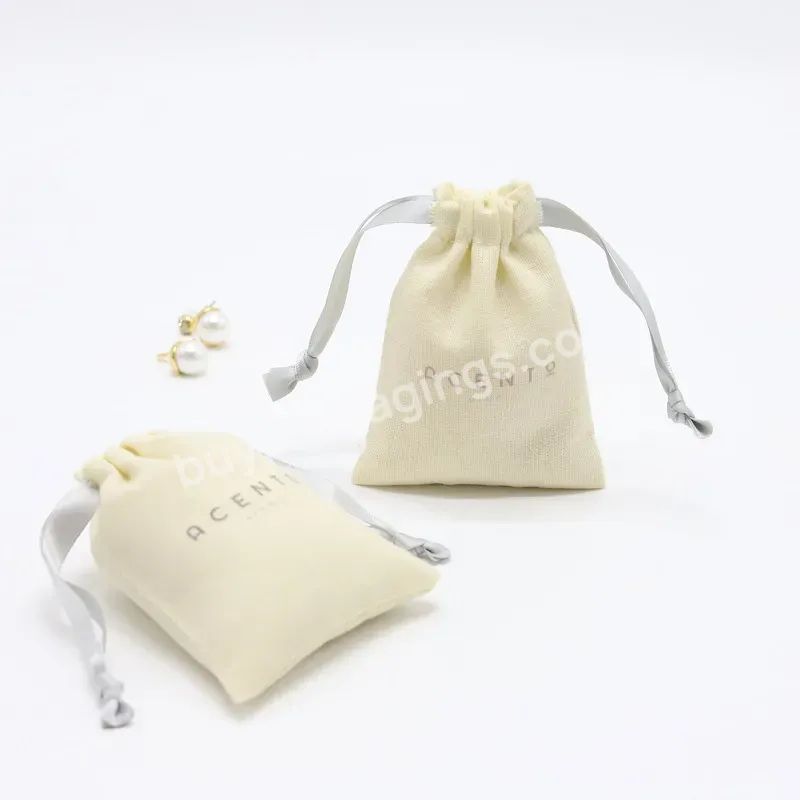 Custom Logo Printed Natural Cotton Linen Gift Drawstring Bag Small Earring Bangle Jewelry Packaging Pouch - Buy Linen Jewelry Pouch,Linen Pouch Bag,Cotton Linen Gift Bag.