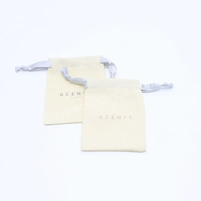 Custom Logo Printed Natural Cotton Linen Gift Drawstring Bag Small Earring Bangle Jewelry Packaging Pouch - Buy Linen Jewelry Pouch,Linen Pouch Bag,Cotton Linen Gift Bag.