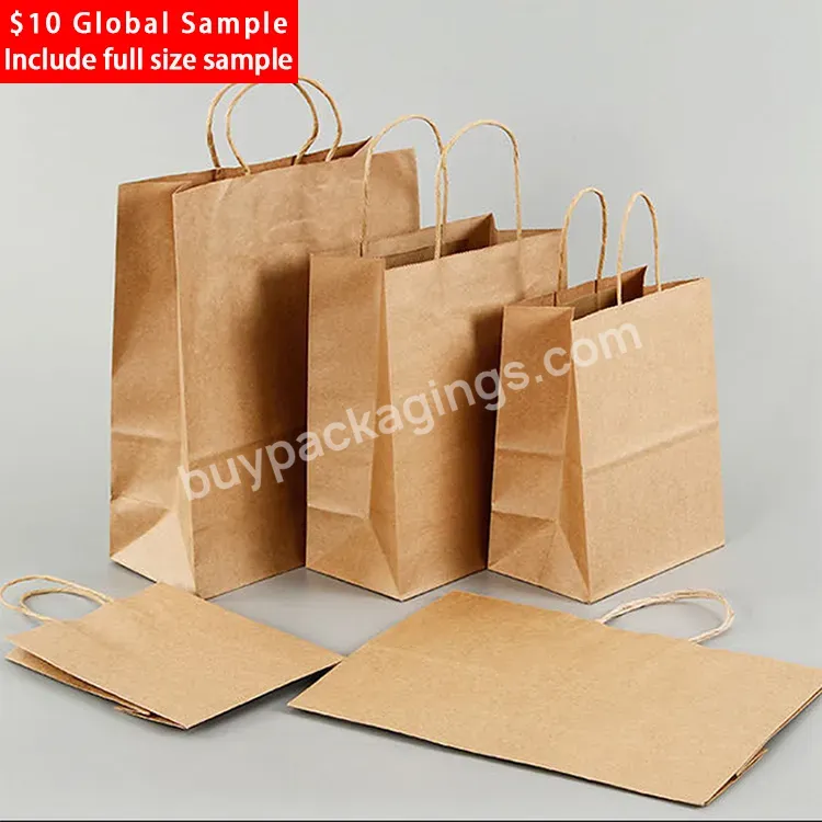 Custom Logo Printed Twisted Handle Carrier White Brown Shopping Kraft Paper Bag With Handles - Buy Brown Kraft Paper Bag,Shopping Kraft Paper Bag With Handles,White Shopping Kraft Paper Bag.