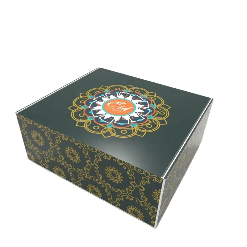 Custom Logo Printing cardboard Islamic muslim favor eid ramadan box for gift packaging cake nuts sweet candy sandwich hamburger