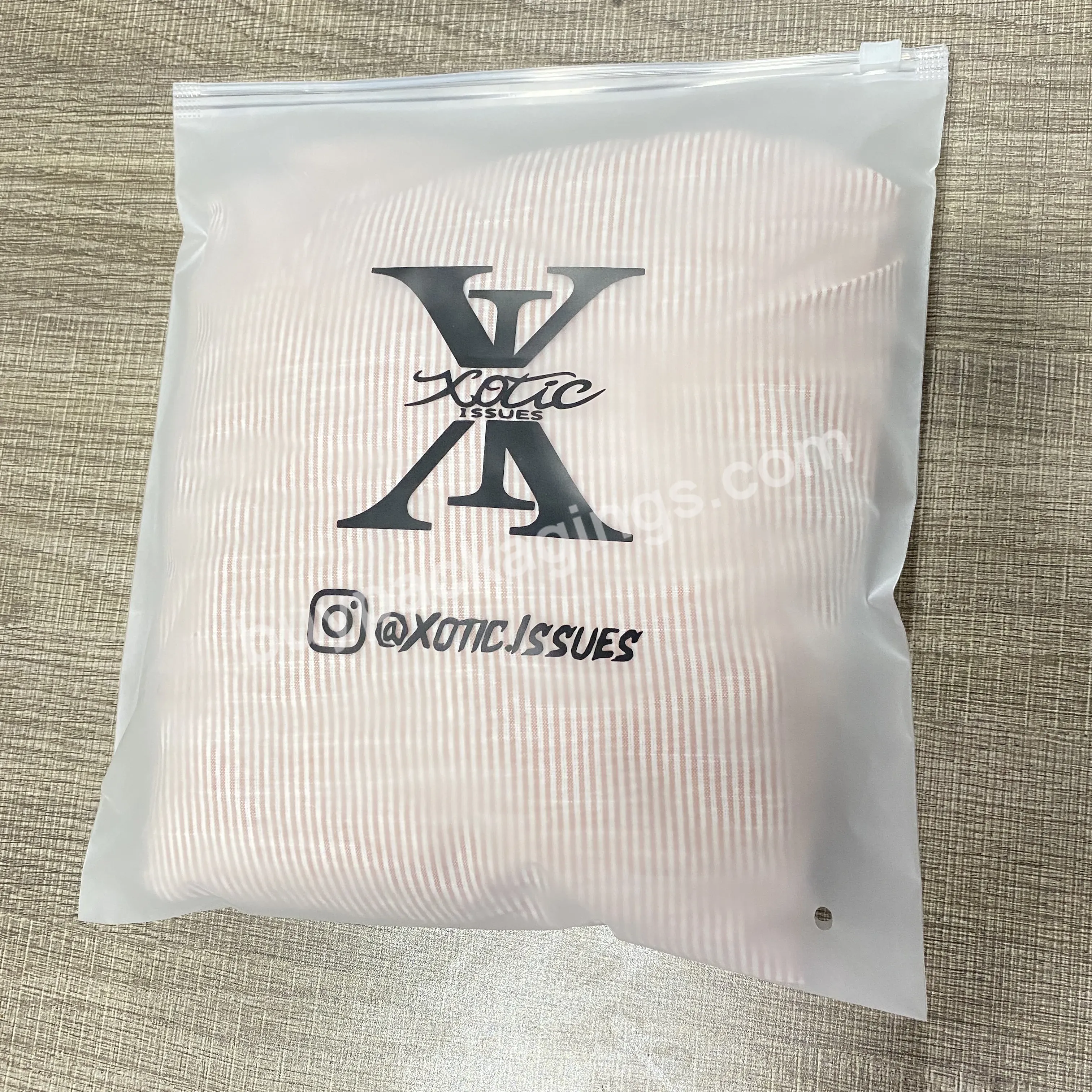 Custom Logo Printing Matte/frosted Zip Plastic Bags Garment T-shirt Zip Bags With Own Logo - Buy Printed Logo Packaging Bags,Custom Logo And Size,Zipper Bags.