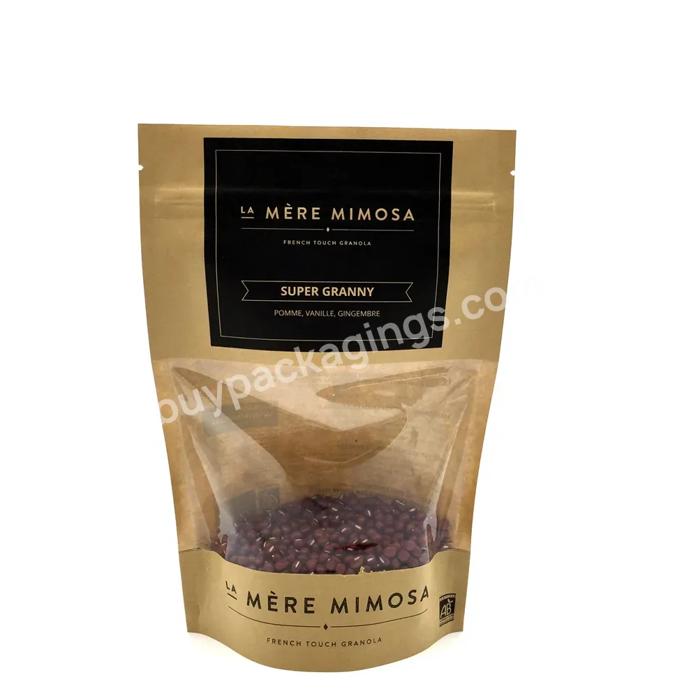 Custom Logo Recyclable Kraft Paper Ziplock Stand Up Pouch Aluminum Foil Mylar Zipper Biodegradable Nuts Packaging - Buy Nuts Packaging,Food Packing Aluminium Foil,Kraft Paper Food Packing.