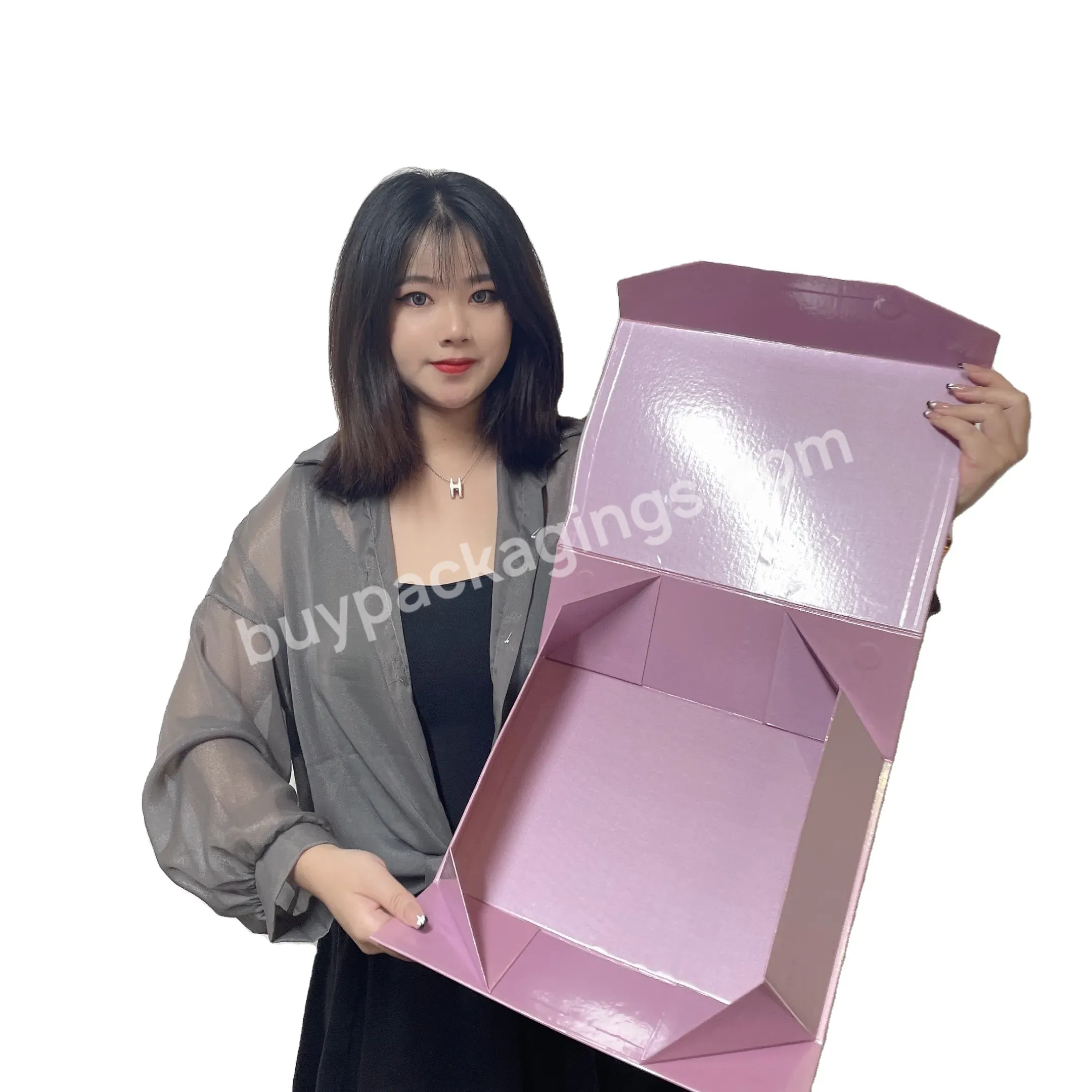 Custom Logo Ribbon Rectangular Folding Clothing Packaging Box Matte Black Magnetic Closure Paper Gift Box - Buy Custom Packaging Gift Boxes,Recycled Magnetic Cardboard Folding Box,Luxury Magnetic Gift Paper Box.