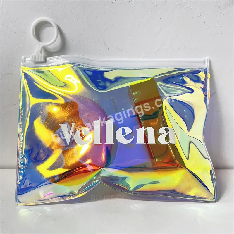Custom Logo Small Pvc Jewelry Plastic Zipper Bag Reusable Clear Holographic Data Line Charger Packaging Zip Lock Bag - Buy Cosmetic Packaging Bag,Zip Lock Plastic Packaging Bag,Holographic Zipper Pouch.