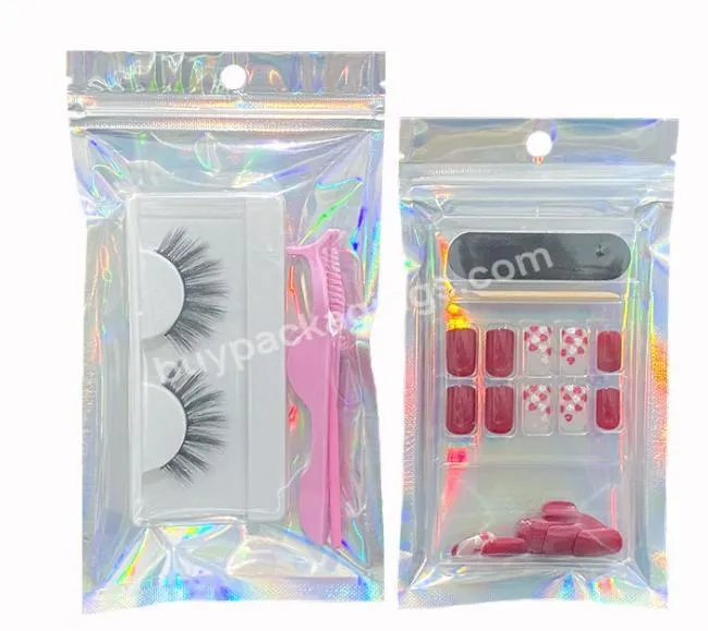 Custom Logo Small Resealable Jewelry Packaging holographic ziplock bag With Zipper