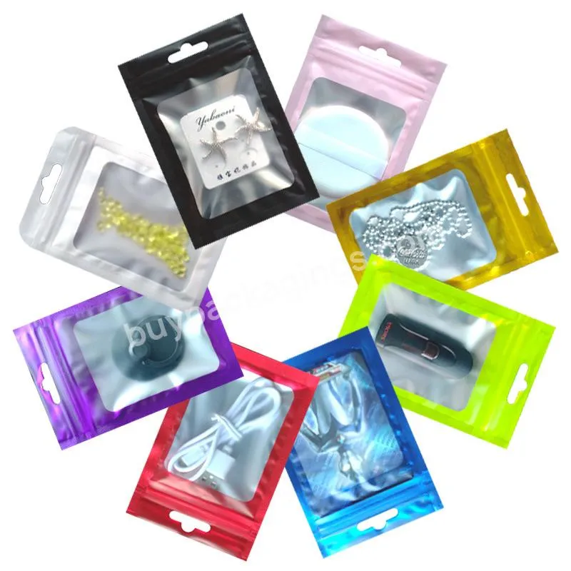 Custom Logo Small Size Black Clear Resealable Packaging Holographic Bopp Packaging Zip Lock Bags with Logo