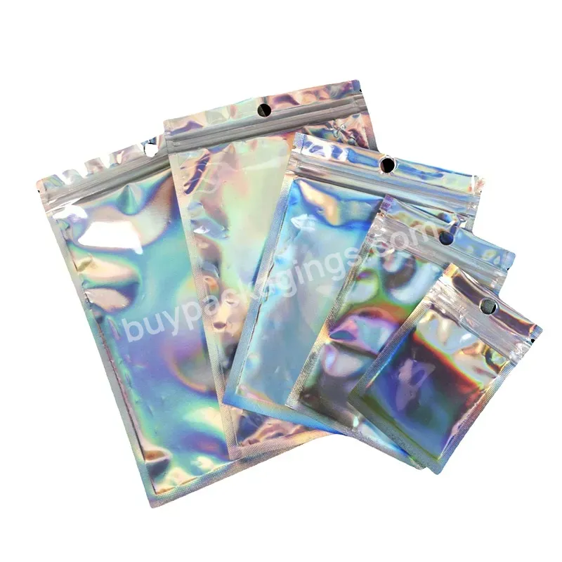 Custom Logo Stand Up Transparent Ziplock Holographic Make Up Bag Zipper Pouch - Buy Holographic Make Up Bag,Transparent Ziplock Holographicbag,Custom Logo Holographic Make Up Pouch.