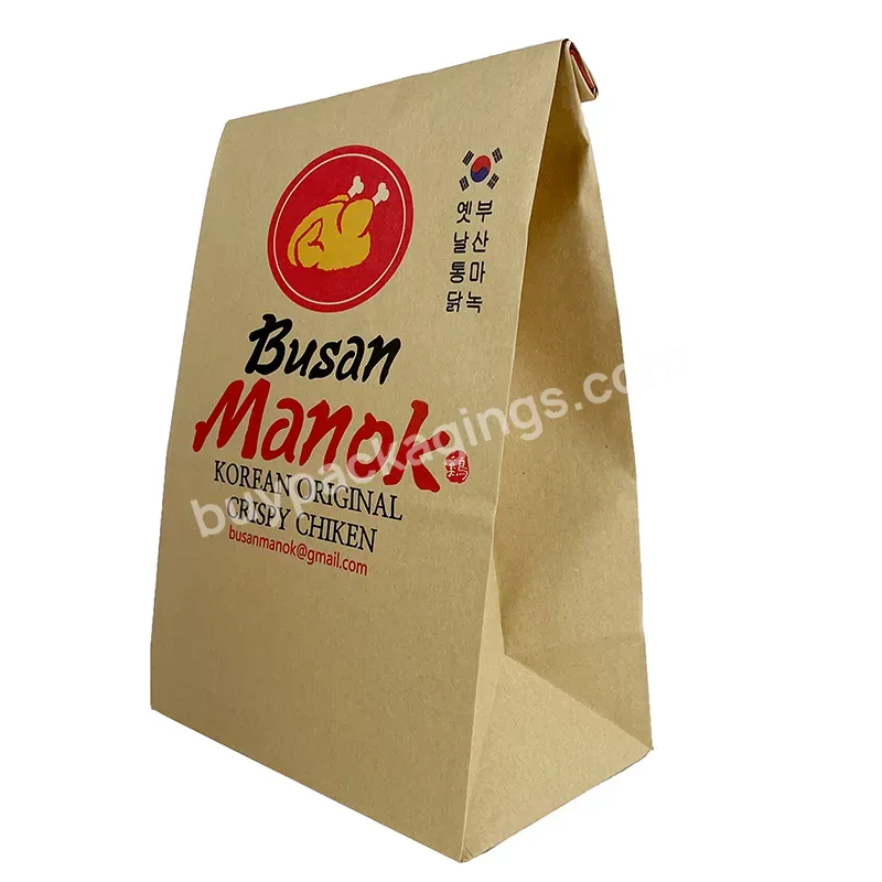 Custom Logo Take Out Delivery Bag Kraft Paper Bags Takeaway Bags For Fast Food Hamburger Fried Chicken - Buy Takeaway Paper Bags For Food,Custom Printed Your Own Logo Carrier To Go Restaurant Food Delivery Packaging Kraft Takeout Takeaway Lunch Paper
