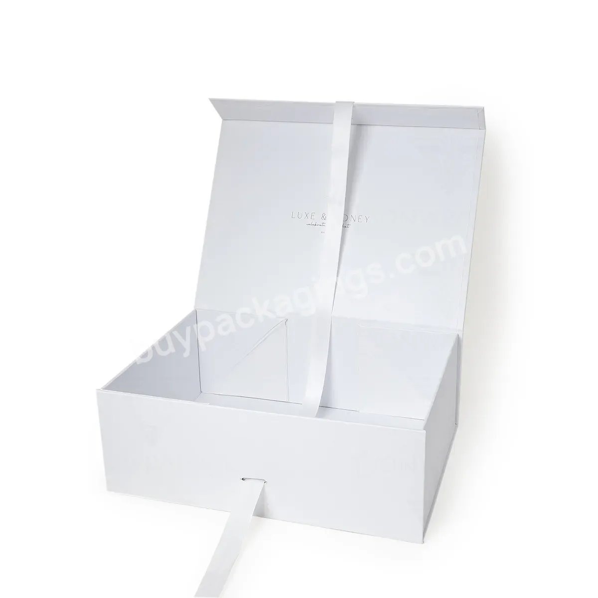 Custom Logo White Cardboard Magnetic Gift Folding Clothing Box For Clothes Shirt Skincare Makeup - Buy White Cardboard Magnetic Folding,White Gift Box,White Clothes Packaging.