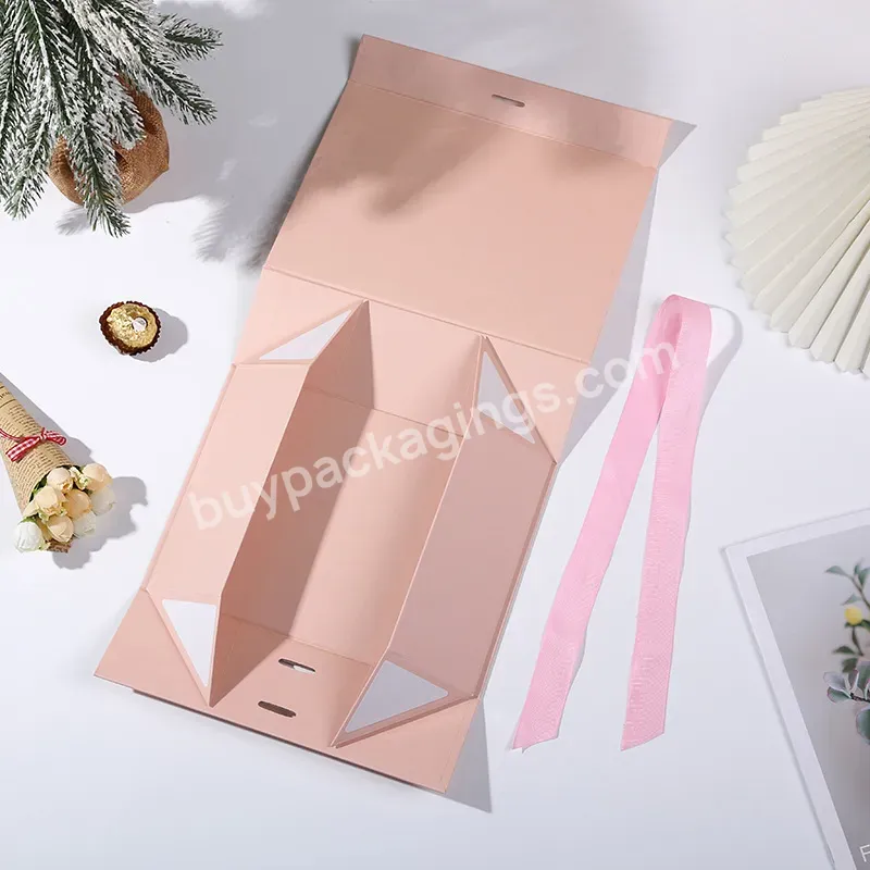 Custom Logo Wholesale Luxury Folding Clothing Paper Gift Box With Ribbon - Buy Gift Box,Packaging Box,Color Folding Gift Box.