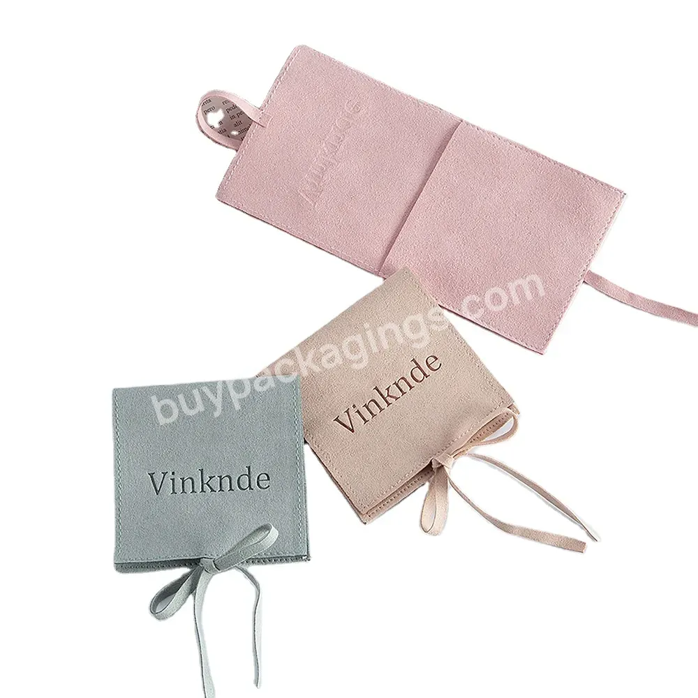 Custom Logo&design Small Suede Velvet Microfiber Jewelry Pouch Cute Gifts Packaging Bag Factory Wholesale Cotton Envelope Bag