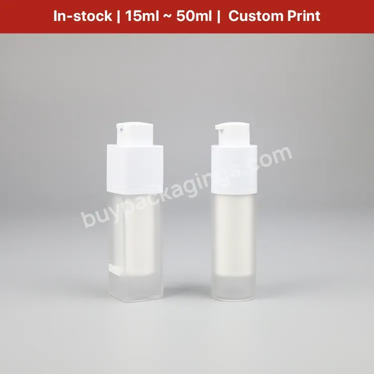 Custom Luxury Cosmetic Airless Pump Rotate Twisted Up Square Round Bottles Container Refillable 15ml 30ml 50ml Brown White - Buy Rotation Airless Pump Bottle.