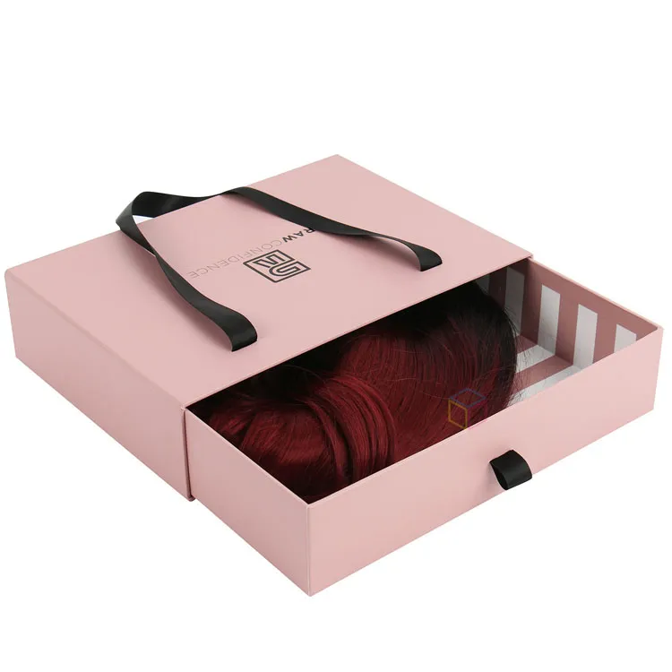 custom luxury packaging logo hair box bag