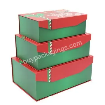 Custom Luxury Paper Merry Christmas Gift Box Packing High Quality Paper Box With Magnetic Lid - Buy Gift Box With Lid,Magnetic Gift Boxes Wholesale,Corrugated Box Luxury Gift.