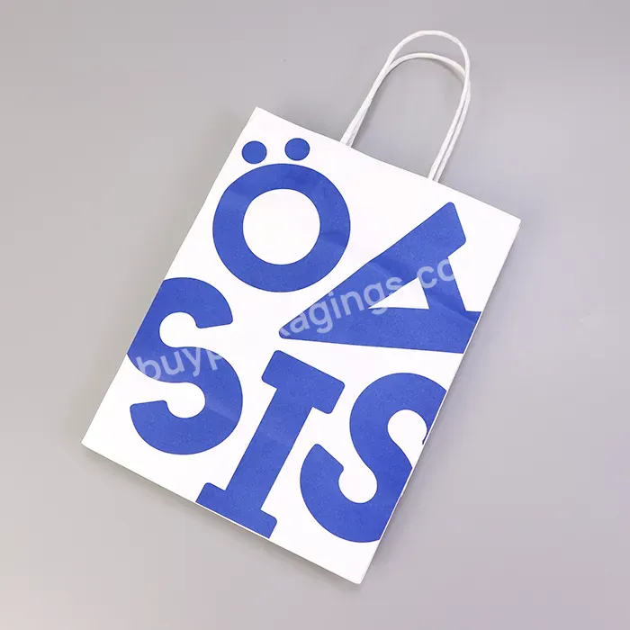 Custom Luxury Small Size Package Paper Handle Paper Bags Kraft Paper Shopping Bag With Blue Logo For Gift - Buy Custom Luxury Small Size Package Paper Handle Paper Bags,Kraft Paper Shopping Bag With Blue Logo,Paper Shopping Bag For Gift.