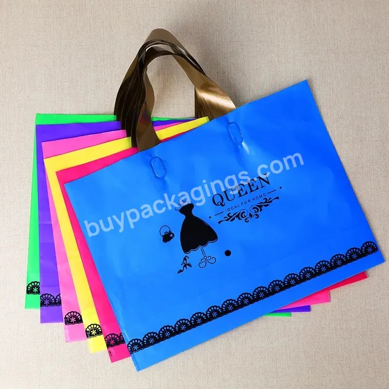 Custom Luxury Soft Loop Handle Plastic Shopping Bags With Logos - Buy Plastic Shopping Bags With Logos,Soft Loop Handle Bag,Custom Plastic Shopping Bags.