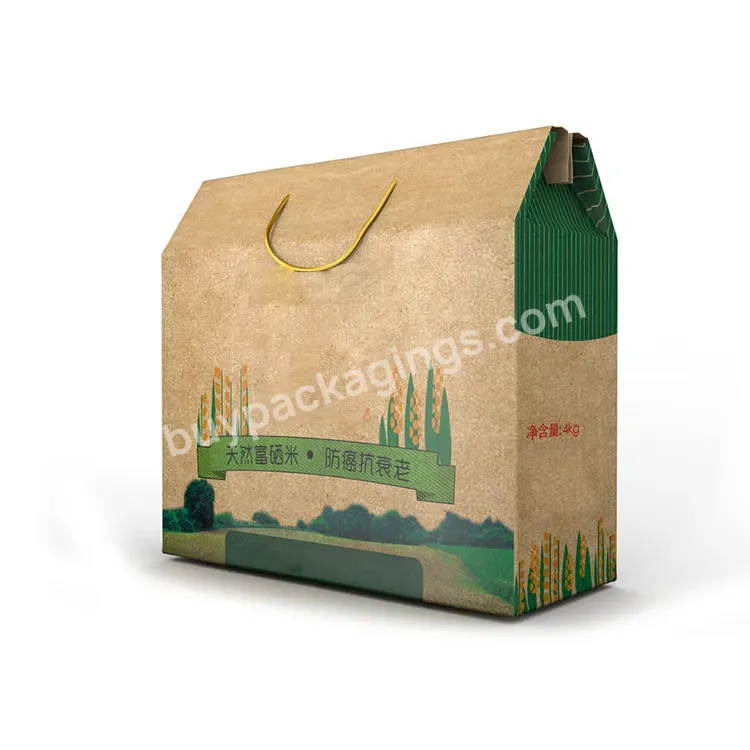 Custom Made Eco Kraft Food Packaging Boxes Take Out Food Box With Handle - Buy Take Out Box,Kraft Paper Box Packaging,Kraft Box With Handles.