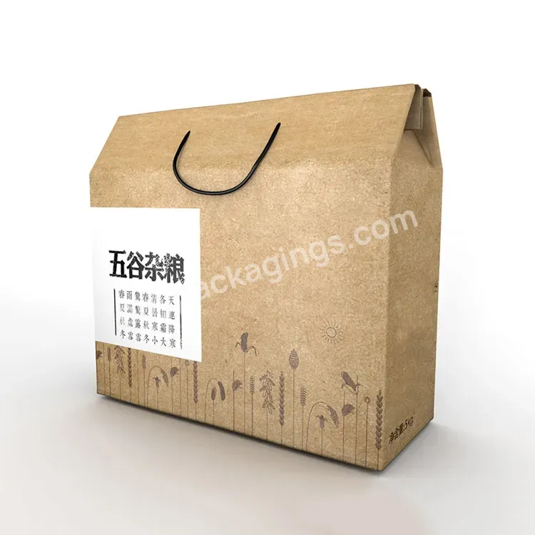 Custom Made Eco Kraft Food Packaging Boxes Take Out Food Box With Handle - Buy Take Out Box,Kraft Paper Box Packaging,Kraft Box With Handles.