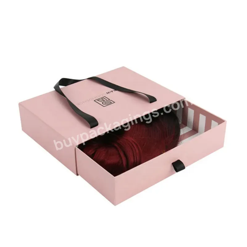 Custom Made Logo Pink Luxury Portable Drawer Gift Box For Wig Packaging - Buy Drawer Gift Box For Wig,Gift Box For Wig Packaging,Portable Gift Box Wig.