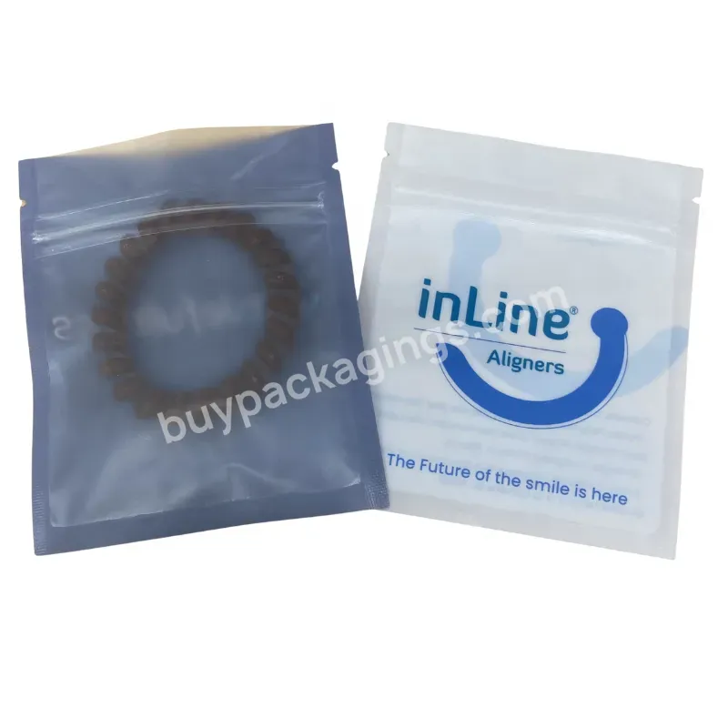 Custom Matte White Clear Plastic Packaging Bag For Invisible Aligners Frosted Reusable Small Transparent Ziplock Aligners Bags - Buy Transparent Ziplock Aligners Bags,Clear Three Side Sealed Bags,Clear Plastic Packaging Bag For Invisible Aligners.
