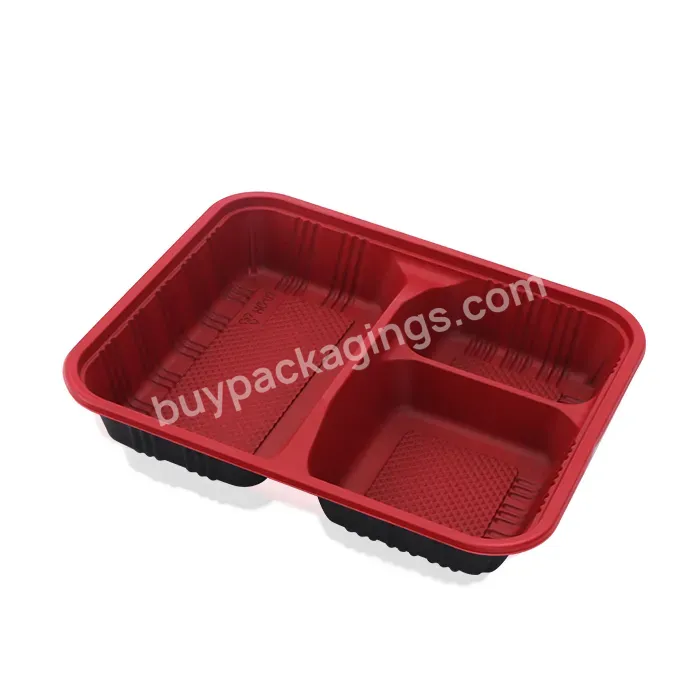 Custom Microwave Bento Box 3 Compartment Disposable Plastic Takeaway Food Container - Buy 3 Compartment Plastic Container For Food,Microwave Bento Box,Takeaway Food Container.