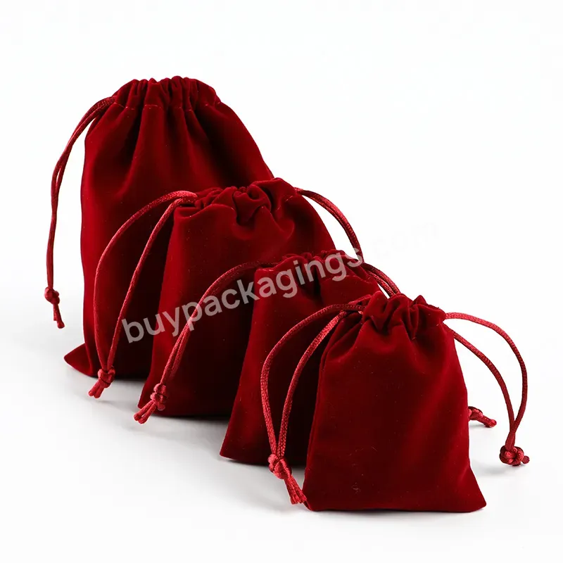 Custom New Arrival Wholesale Suede Jewelry Packaging Pouch Small Saree Drawstring Gift Velvet Flannel Bag