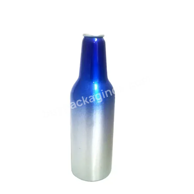 Custom Non Alcoholic Shinny Sliver Aluminum Screw Top Drink Bottle
