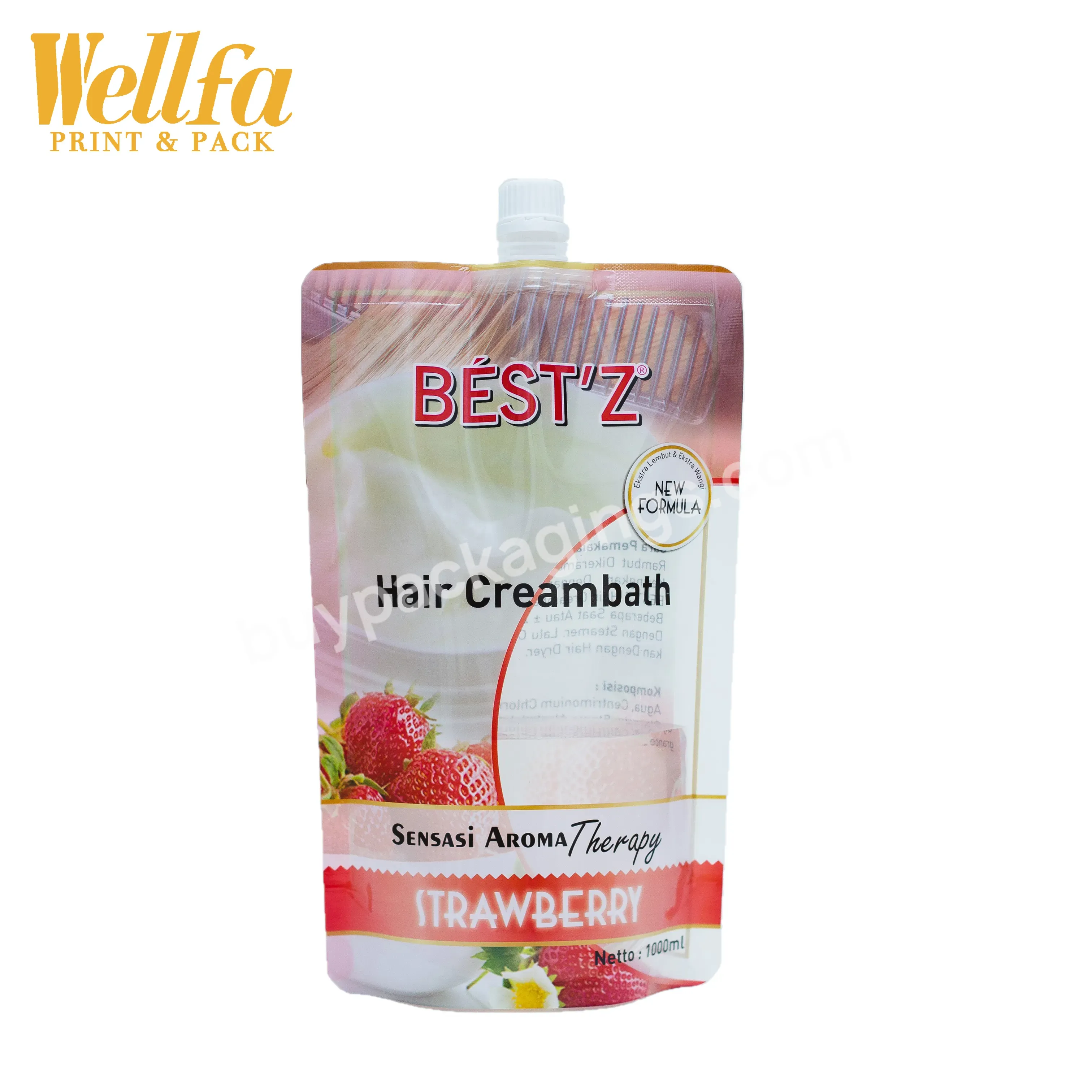Custom Oem Food Grade Laminated Material With Window Jelliy Refillable Washing Detergent Liquid Stand Up Pouch Honey Bag - Buy Stand Up Pouch With Spout,Bpa Free Juice Pouch Liquid With Window Doypack,1000ml Hair Creambath Liquid Packaging Squeeze Po