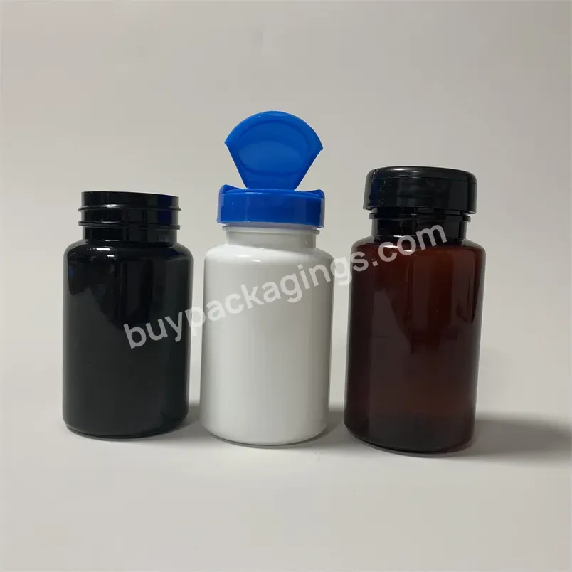 Custom Orange 50ml Plastic Medicine Pill Bottle With Flip Top Cap
