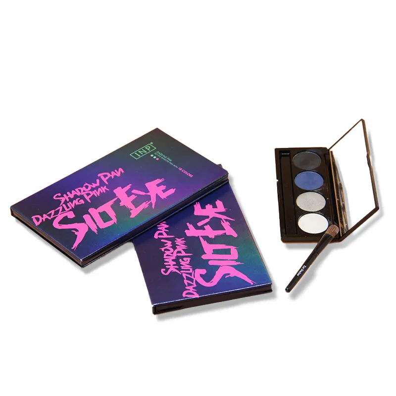 Custom packaging paper eyeshadow palette box custom design glitter empty eyeshadow palette cardboard paper box packaging