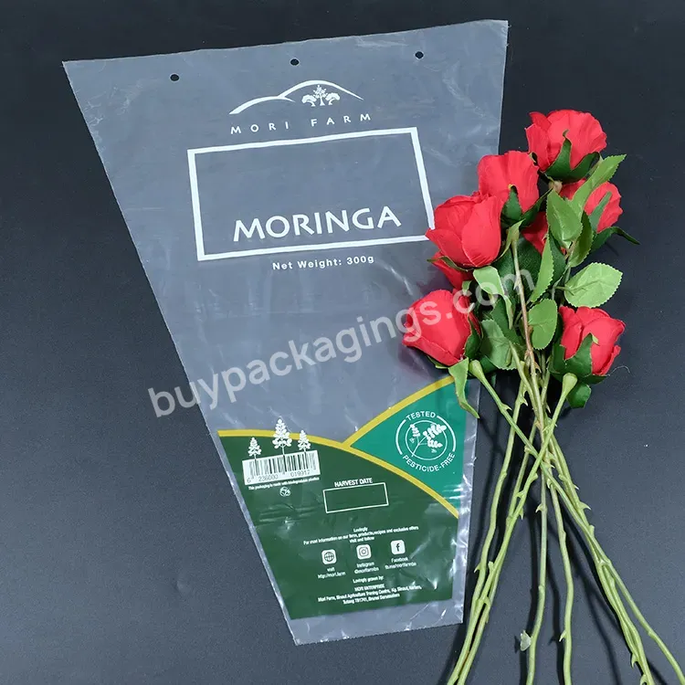 Custom Packaging Plastic Cone Lettuce Flowers Bags Bouquets Flower Pot Sleeve Package With Air Hole - Buy Biodegradable Lettuce Bag,Custom Printed Flower Sleeves,Flower Sleeves Supplier.