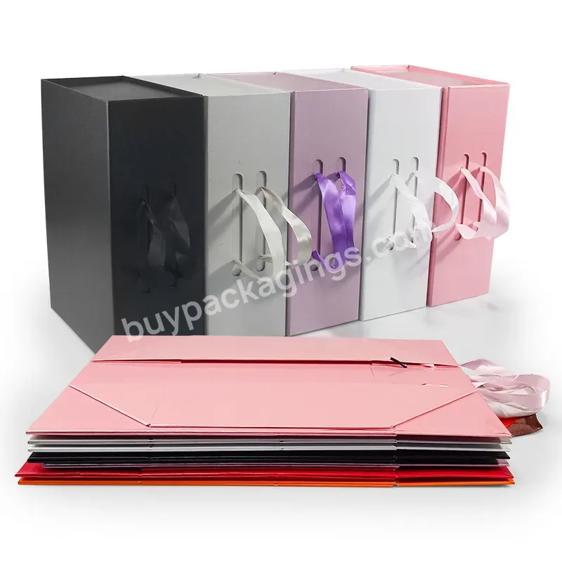 Custom Packaging Wholesale Shoe Foldable Folding Gifts Box Caja Plegable Magnetic Paper With Ribbon - Buy Magnetic Folding Box,Foldable Paper Box,Magnetic Closure Gift Box.