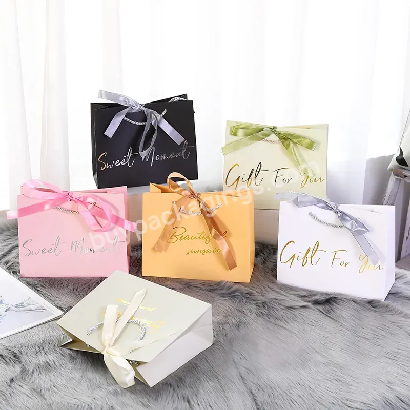 Custom Paper Bag With Oem Custom Paper Gift Bag Cosmetic Jewelry Paper Shopping Gift Bag With Logo Wholesale