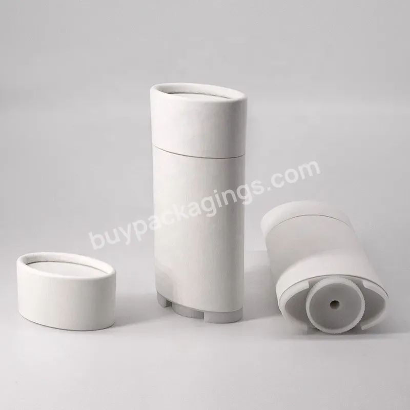 Custom Pcr Plastic 75g Deodorant Stick Oval Twist Up Container Eco Kraft Paper Tube Packaging Biodegradable Deodorant Container - Buy Eco Deodorant Stick Container,Deodorant Tube Container,Biodegradable Deodorant Container.