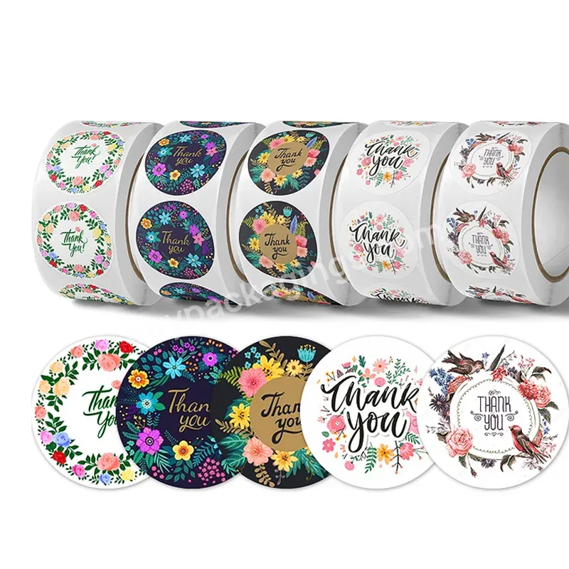 Custom Personal Brand Logo Printing Round Sticker Roll Thank You Self-adhesive Glossy Matt Stickers For Packaging Labels - Buy Custom Logo Design Round Sticker Roll Thank You Self-adhesive Glossy Matt Stickers,Printing Round Sticker Roll Stickers For