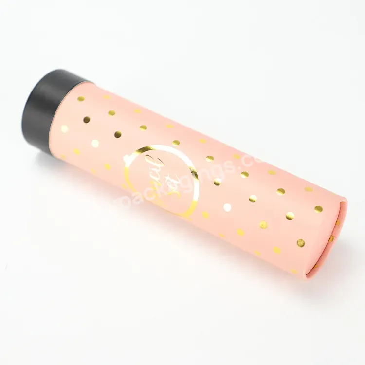 Custom Pink Cylinder Paper Loose Powder Box Golden Dots Printing Round Tall Gift Box For Wigs Packaging - Buy Pink Cylinder Paper Box,Round Tall Gift Box,Wigs Packaging Box Custom.