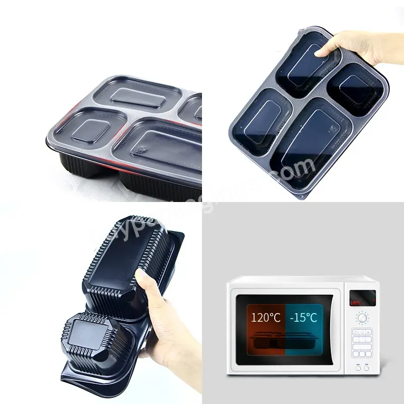 Custom Plastic Lunch Box 4 Compartment Disposable Food Container Biodegradable Black Plastic Food Disposable Container - Buy Black Plastic Food Disposable Container,4 Compartment Disposable Food Container,Custom Plastic Lunch Box.