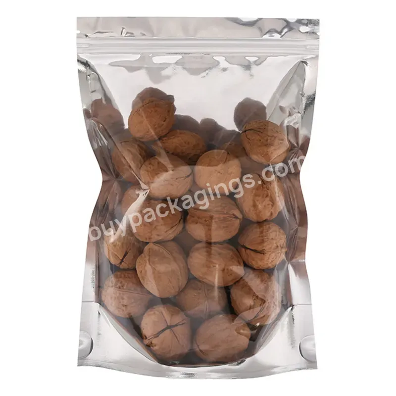 Custom Polyester Film Bag Can Be Resealed With Aluminized Translucent Standing Bag - Buy Food Packaging Bag,Packaging Bag For Printable Food-grade Marking Materials,Hot Sales Silver Aluminized Self-supporting Transparent Zipper Bag.