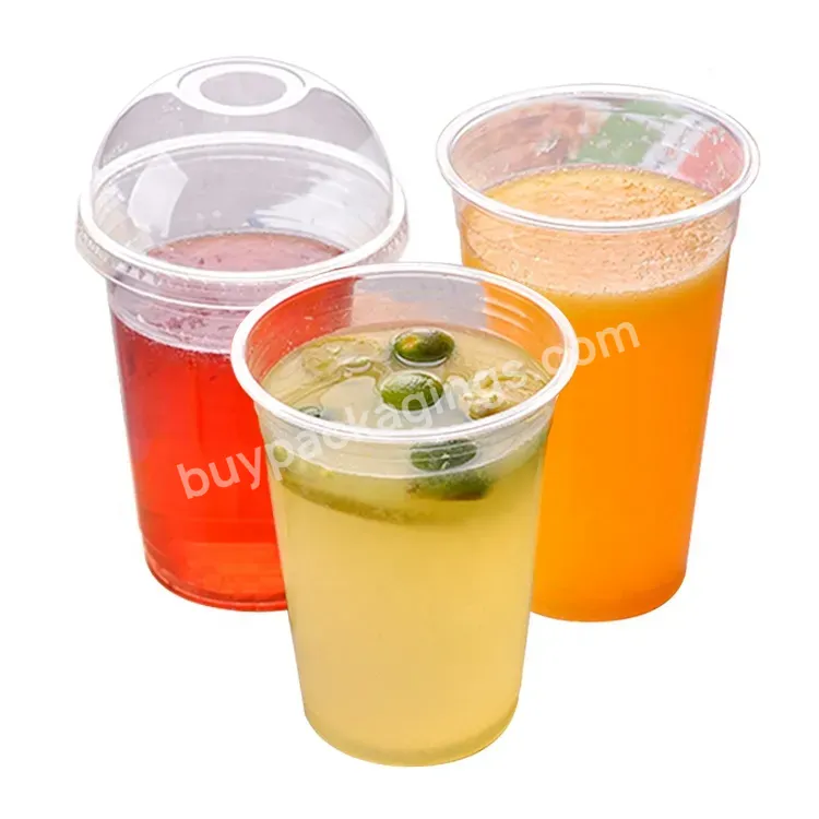 Custom Print Biodegradable Clear Disposable Plastic Clear Pla Cold Drinking Cups With Flat Lids - Buy Pla Clear Cups,Pla Cold Cups,Plastic Cups With Flat Lids.