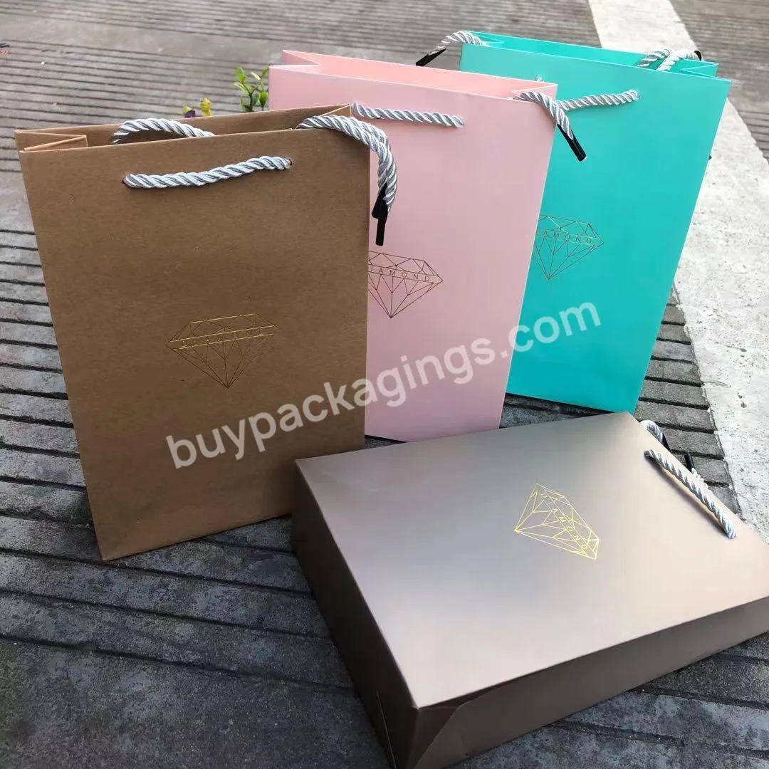 Custom Print Logo Elegant White Black Small Bow Gift Paper Bags Pink Luxury Boutique Paper Shopping Bag With Ribbon Handle
