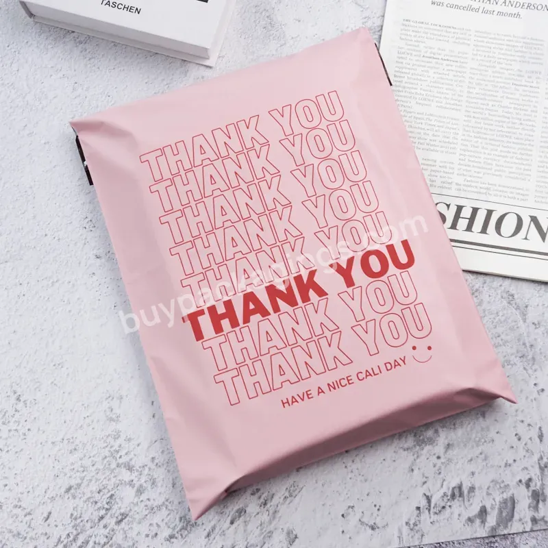 Custom Print Logo Matte Pink Mailer Poly Plastic Shipping Envelope Packaging Courier Bag For Shipping