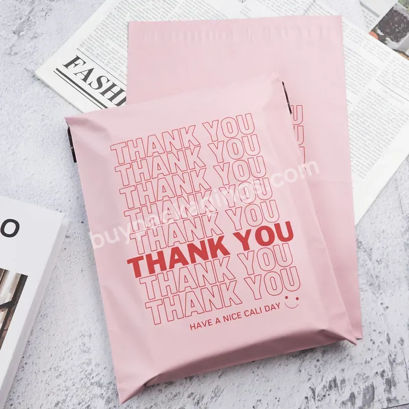Custom Print Logo Matte Pink Mailer Poly Plastic Shipping Envelope Packaging Courier Bag For Shipping