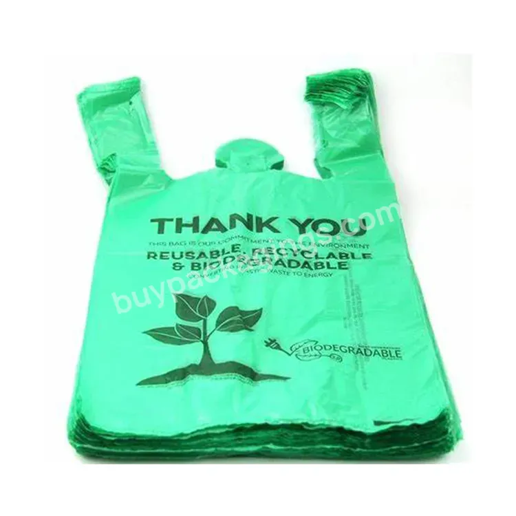 Custom Print Logo Pla Biodegradable Compostable Cornstarch D2w Supermarket Grocery Carry T Shirt Plastic Shopping Bag - Buy T Shirt Plastic Shopping Bag,T Shirt Plastic Bag,Supermarket T Shirt Bag.