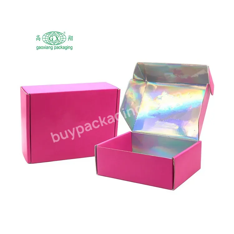 Custom Print Personalised Brand Ecommerce Corrugated Paper Boxes Holographic Shipping Mailer Packaging Box - Buy Paper Boxes,Packaging Box,Shipping Box.