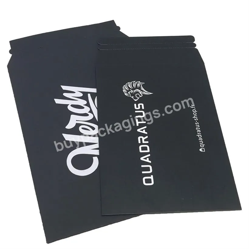 Custom Print Sturdy Cardboard 6x8 7x9 inch White Shipping Paper Envelopes Rigid Flat Mailers for Photos Documents