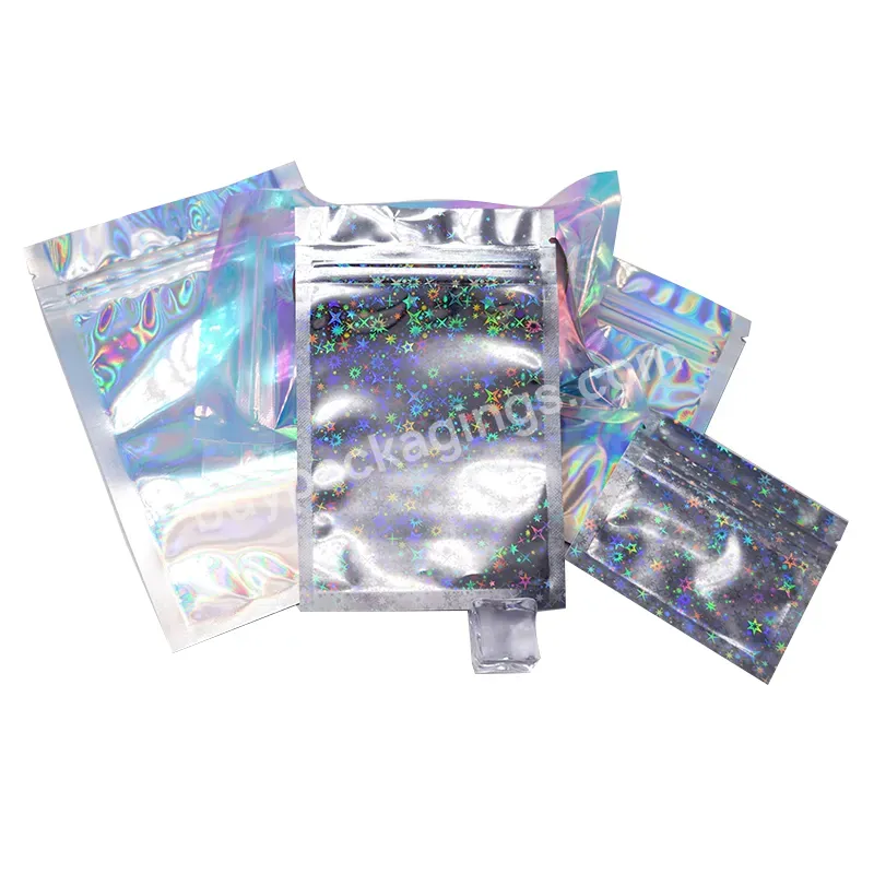 Custom Printed 3.5g Aluminum Foil Smell Proof Plastic Packaging Holographic Mylar Zip Lock Pouch Bags - Buy Holographic Smell Proof Bag Custom,Zip Bag Plastic Pouch Custom,Holographic Mylar Zip Lock Bags.