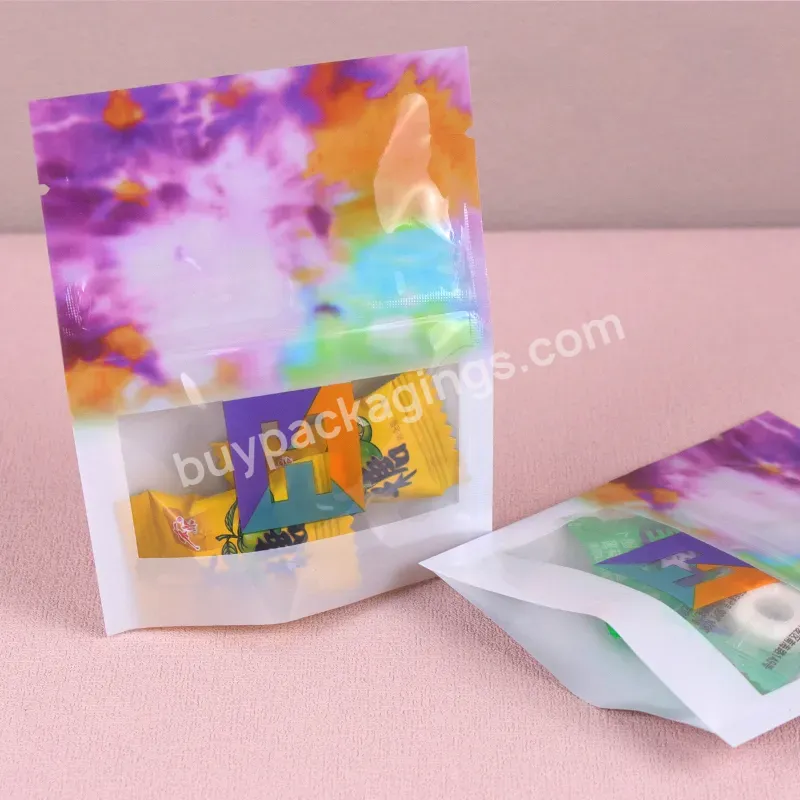 Custom Printed Bags Smell Proof Mylar Bag Ziplock Pouches Jelly Gum Pack Resealable 3.5g Bag Custom Mylar With Clear Window - Buy Mylar Bags With Own Logo Print,Custom Printed Packaging Bags Candies Mylar Package Bag Resealable Smellproof Small Pouch